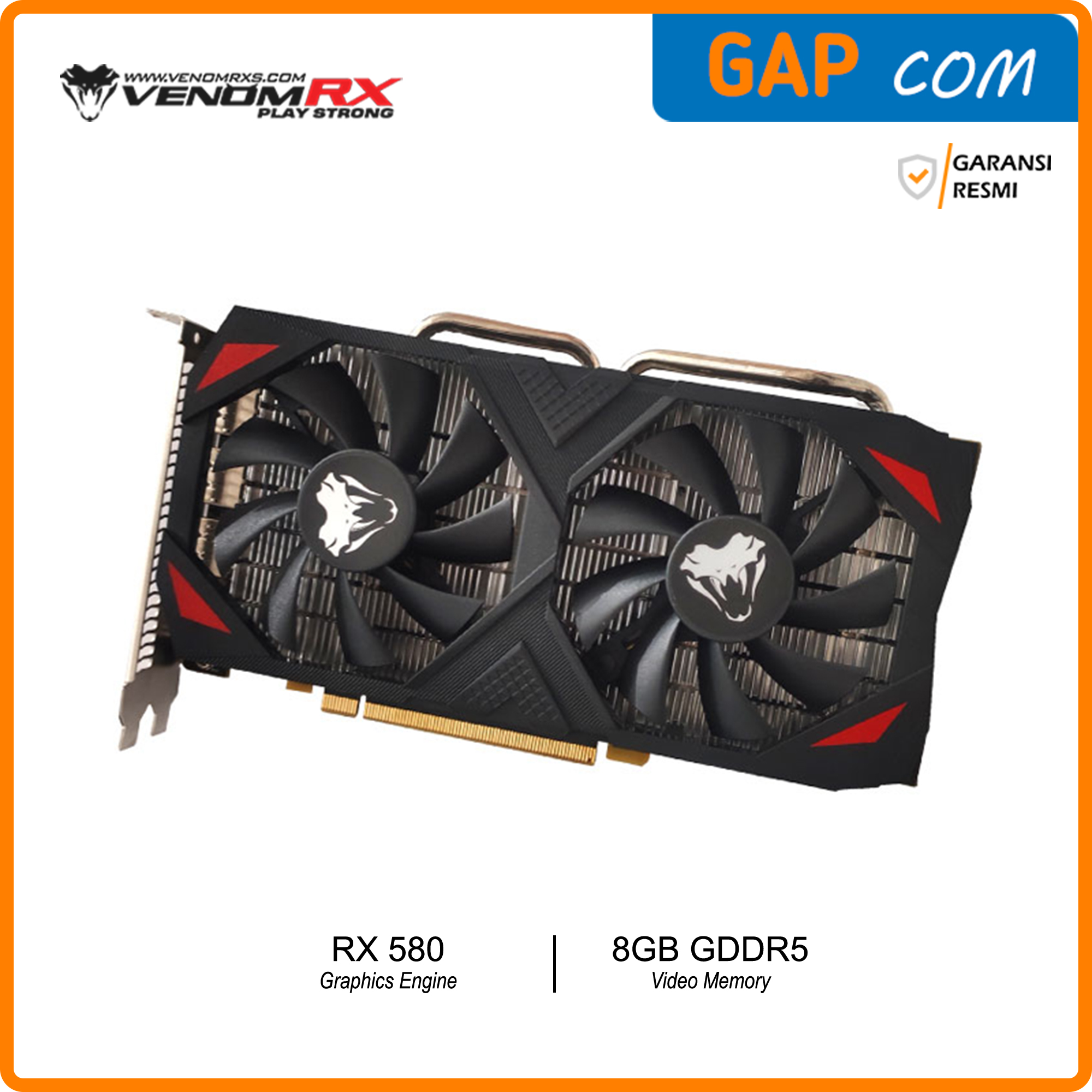 VGA VenomRX AMD Radeon RX 580 8GB GDDR5 256Bit with Backplate - RX580 ...