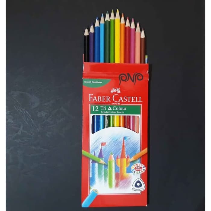 Faber Castell Colour Pencils Tri Grip Pensil Warna Triangular Isi 12 Lazada Indonesia