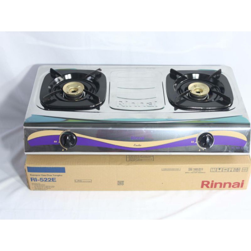 RINNAI Kompor Gas Stainless 2 Tungku RI-522E BERKUALITAS DAN AWET | Lazada  Indonesia