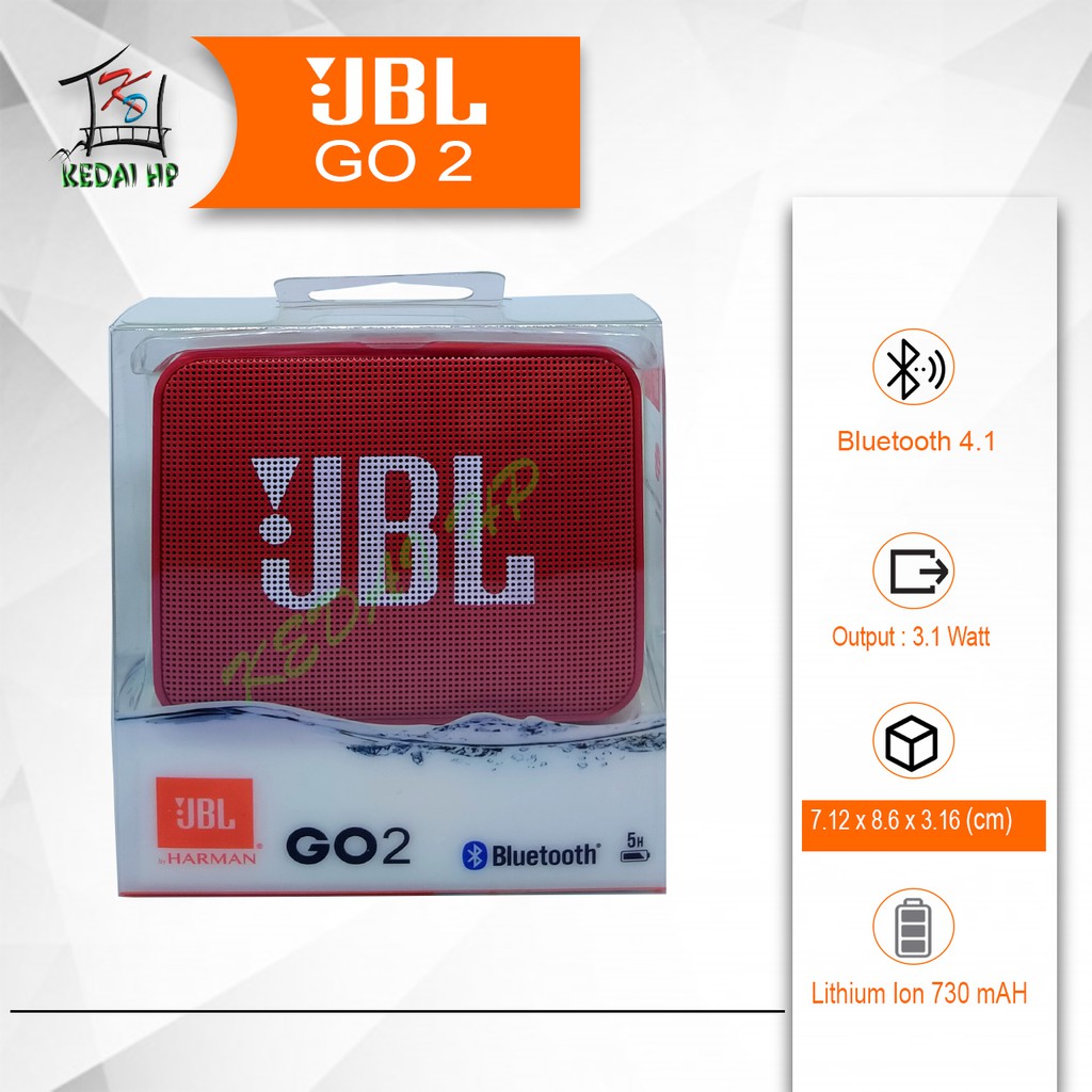 JBL GO 2 PORTABLE BLUETOOTH SPEAKER 