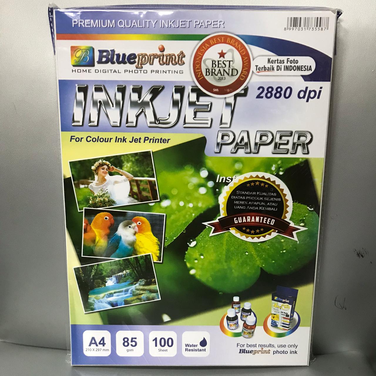 Inkjet Paper Blueprint A4 85Gsm 100Sheet BP-IPA485 Kertas Inkjet 2880 ...