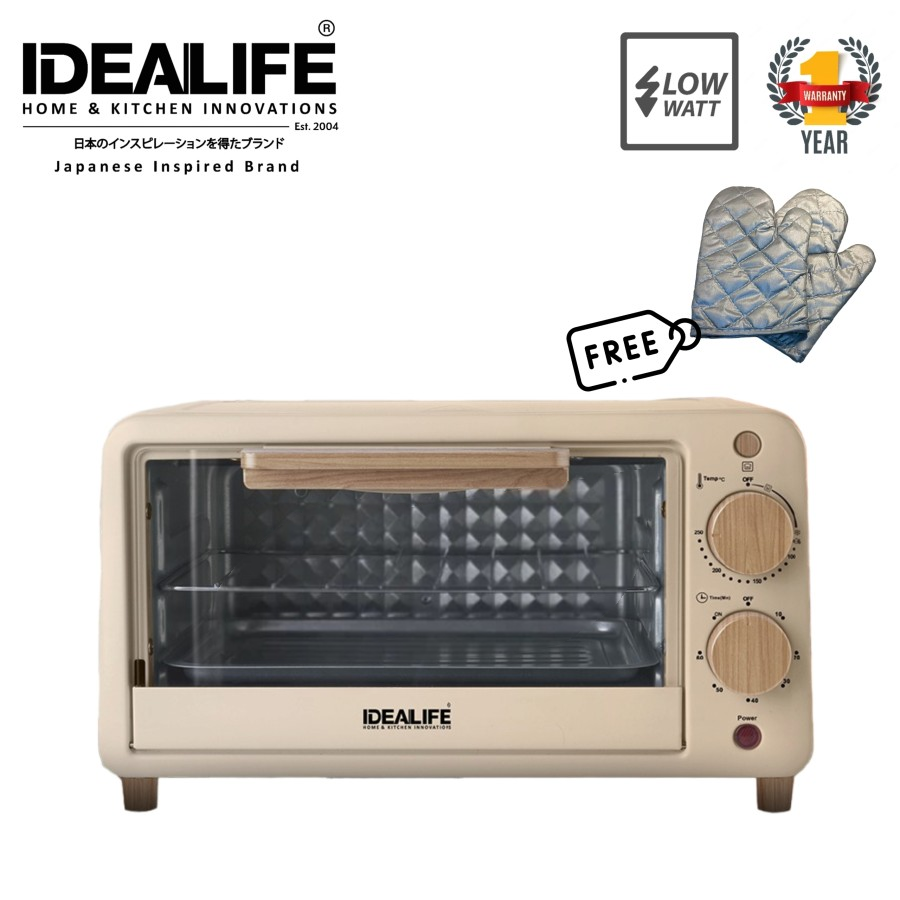 Oven Toaster Idealife IL 312 Kapasitas 12 Liter Pemanggang Low Watt Diamond  Cavity Heater Idealife IL312 - Main Image