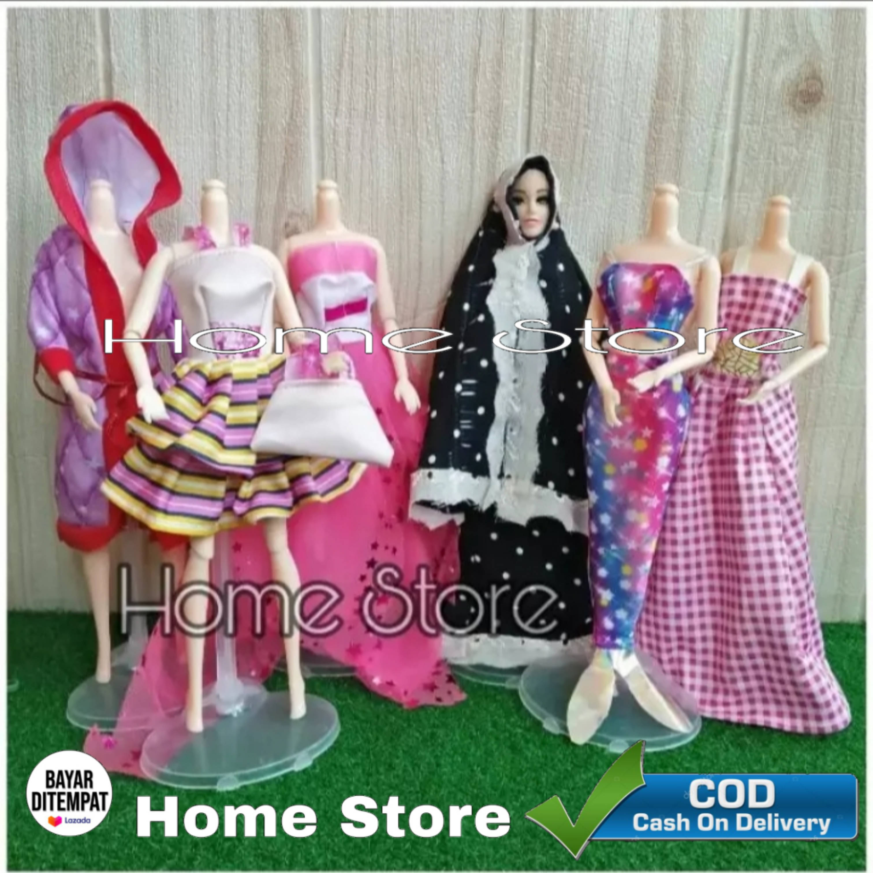 Baju Boneka Barbie Enam Pcs Mainan Koleksi Mainan Boneka Barbie Mainan Koleksi Lazada Indonesia