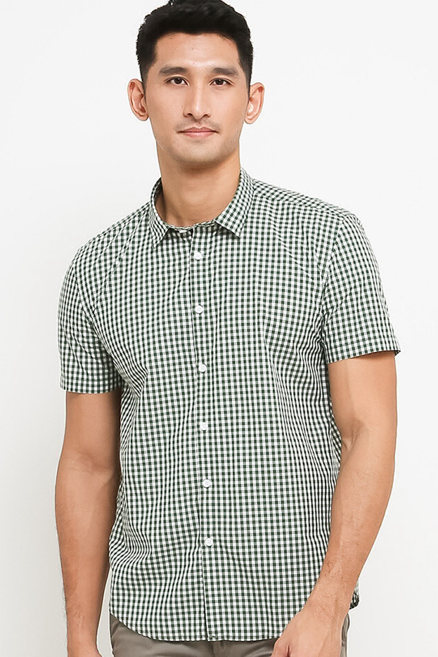 GINGHAM SHIRT (GREEN) | Lazada Indonesia