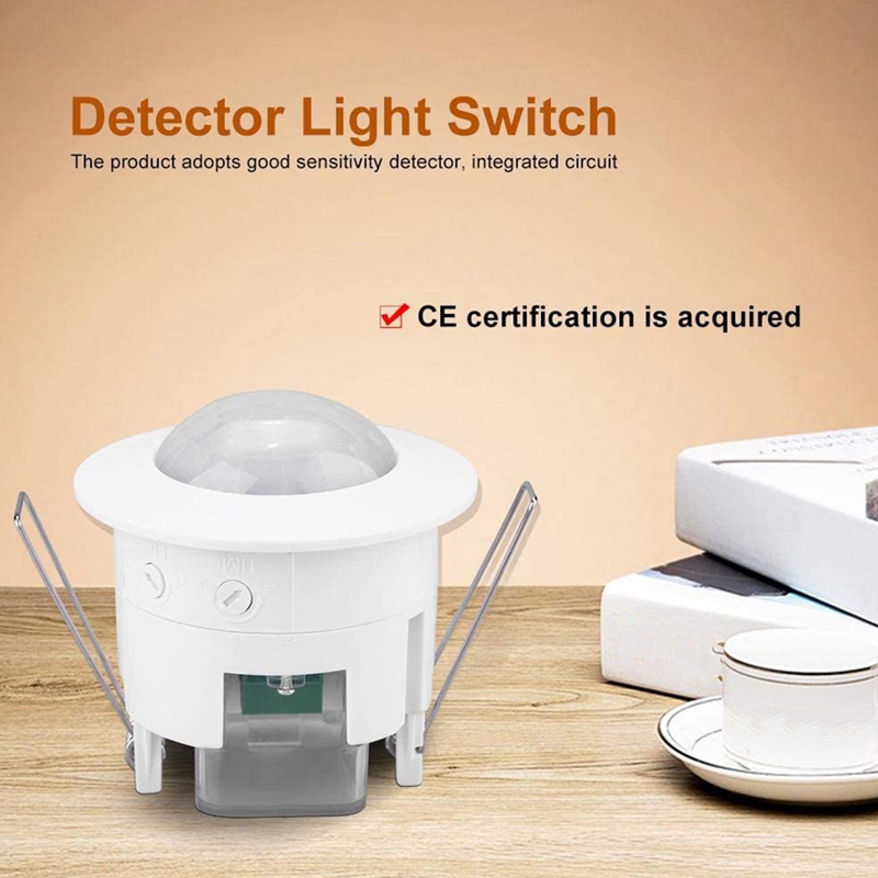 110V-220V 360° Infrared Recessed PIR Ceiling Motion Sensor Detector Light Switch, Motion Light Sensor