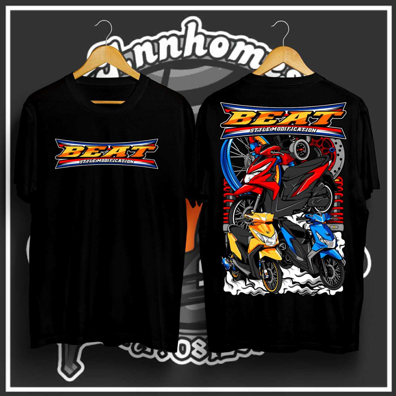 KAOS HONDA BEAT MODIFIKASI WARNA HITAM ATASAN PAKAIAN PRIA BAJU DISTRO Lazada Indonesia