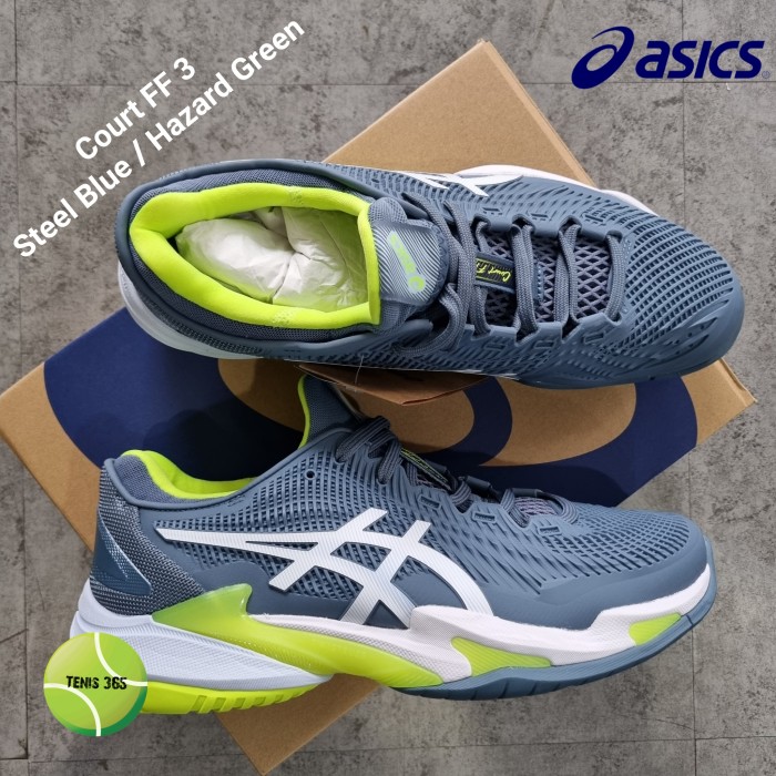 Sepatu Tenis Asics Court FF STEEL BLUE/WHITE Lazada