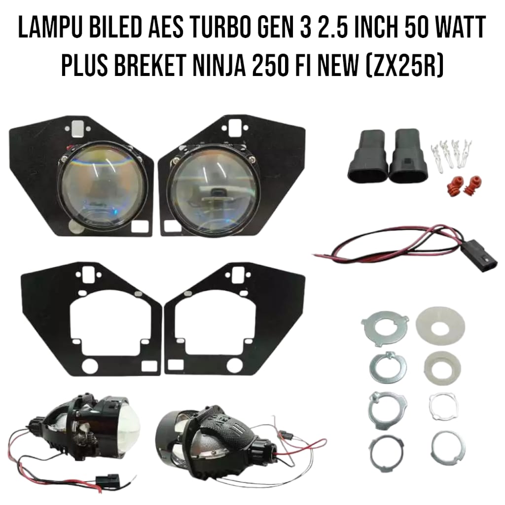 LAMPU BILED TURBO AES GEN 3 2,5 INCH 55 WATT PLUS BREKET 2.5 INCH PNP ...
