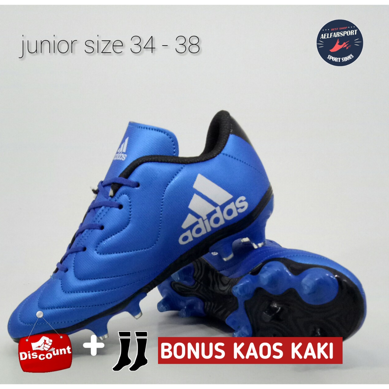 Sepatu Bola Anak Junior Adidas_Predator Ori Terbaru 2020 Warna Blue Biru Size 34-38