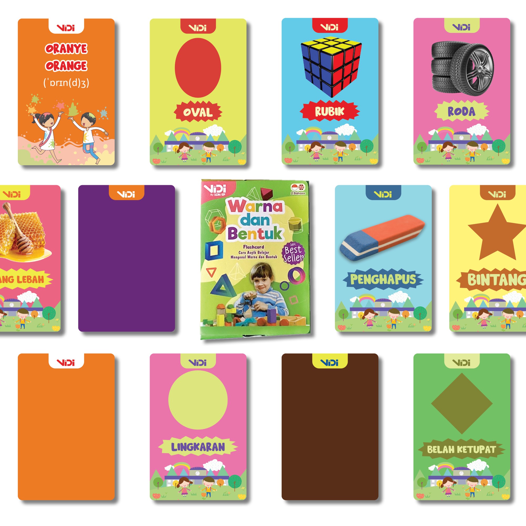 Flash Card Vidi - Kartu Edukasi Belajar Anak Bergambar - Konsep Studio ...