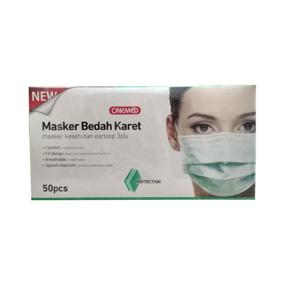 OneMed Masker Bedah Karet Masker Earloop Ply Hijau Pcs Lazada Indonesia