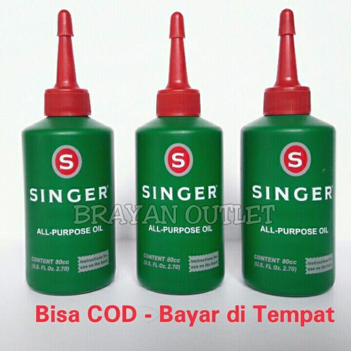 BRAYAN OUTLET - 3 Botol Minyak Pelumas merk SINGER ALL PURPOSE OIL Mesin Jahit Engsel Jendela Pintu berderit Mesin Produksi Kipas Angin Lazada Hot Deal Harga Promo Perlengkapan Rumah Pabrik Kantor BrayanOutlet