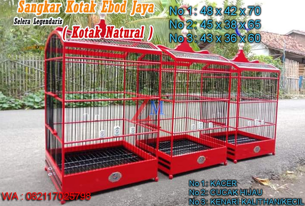 Kandang Burung Model Kotak Ebod Jaya No 2 Warna Merah Lazada Indonesia
