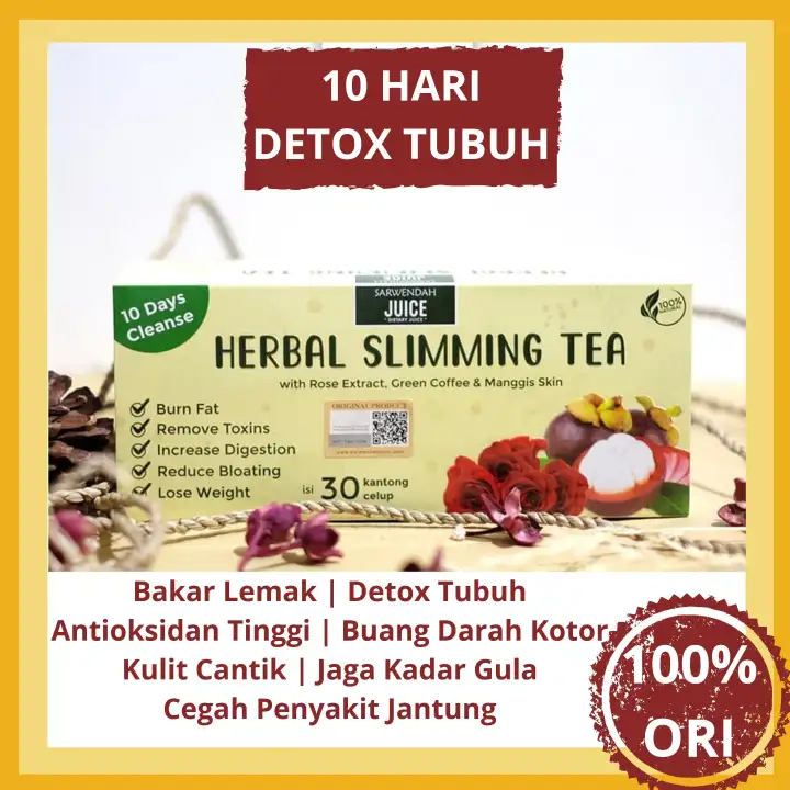 Original Sarwendah Slimming Tea Herbal Halal Teh Pelangsing Ampuh Sarwendah Juice Halal Izin Dinkes Resmi Lazada Indonesia