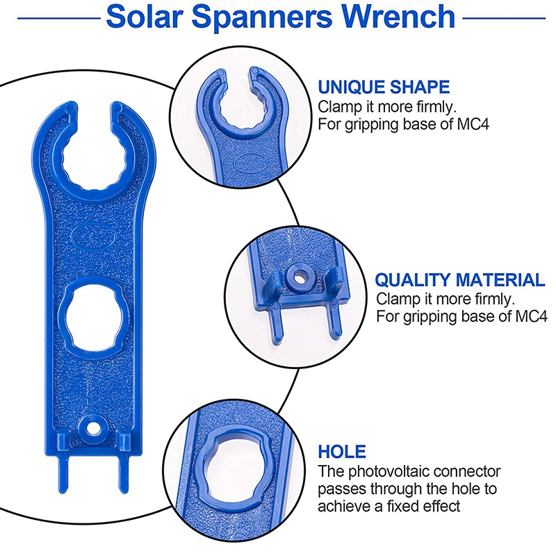 Solar Panel Connector Tool, 1 Pair Solar Connector Tool Assembly Spanners Wrenches, Solar PV Disconnect Removal Tools Solar Panel Wire Connectors