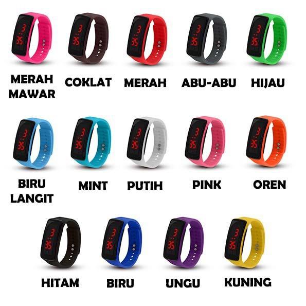 Jam Tangan LED Strap Rubber Karet Jam Tangan Fashion LED Unisex Jam Tangan Wanita Pria anak
