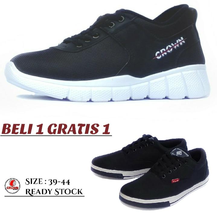 MAHKOTA.F- CROWN - Sepatu - Pria Wanita- Sneakers - Olahraga - Kets - Sport kasuel Free Sepatu Worth - 0101