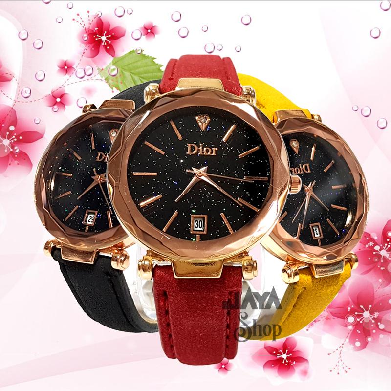 jaya shop jam tangan wanita kaca crystal DR Diamond tali kulit BISA BAYAR DITEMPAT (COD)- fashion wanita-jam tangan korea-jam tangan model terbaru