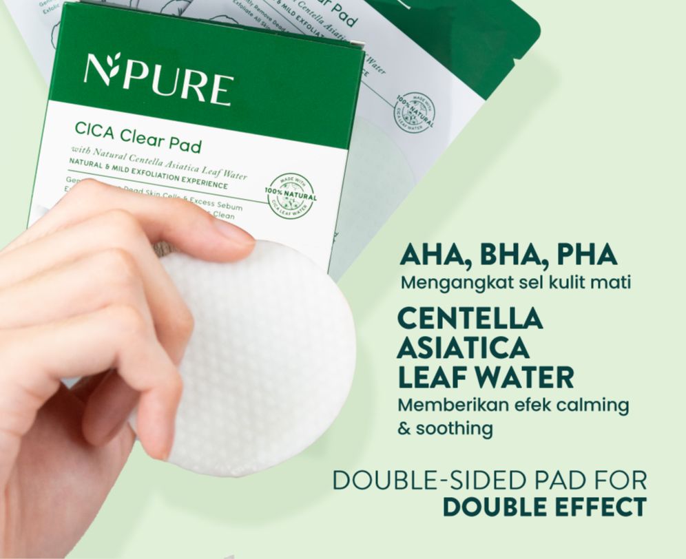 NPure Cica Clear Pad Sachet Kapas Eksfoliasi Kulit Jerawat Isi 5 / Anti