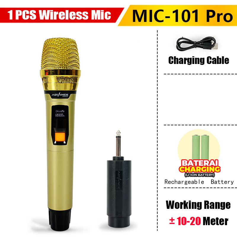 【COD】Mic Karaoke Suara Jernih Mix Wireless Tanpa Kabel Ori Vokal 2 Murah Imam Masjid Terbaik