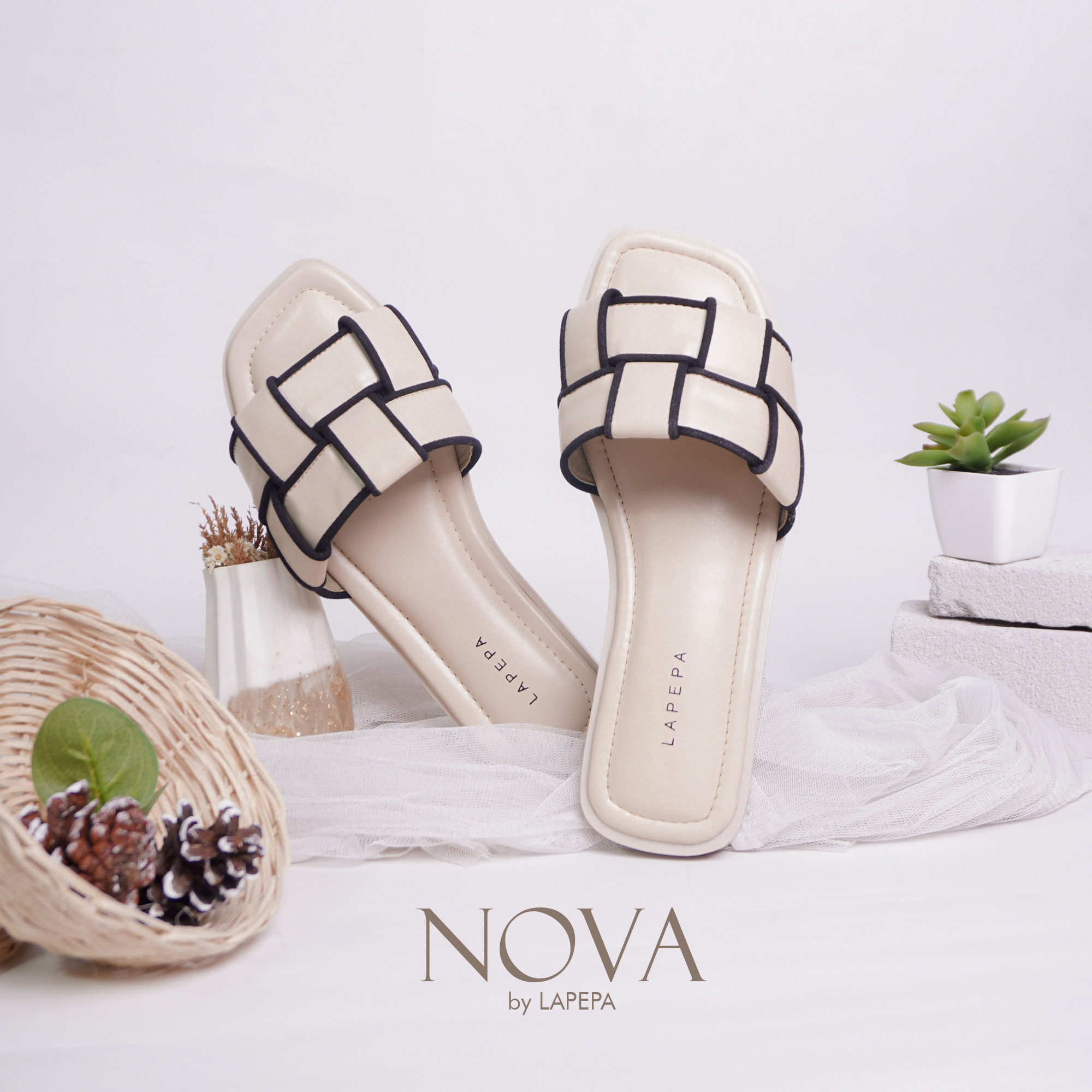 Lapepa Nova Sandal Selop Casual Wanita Sendal Slop Cewek Model