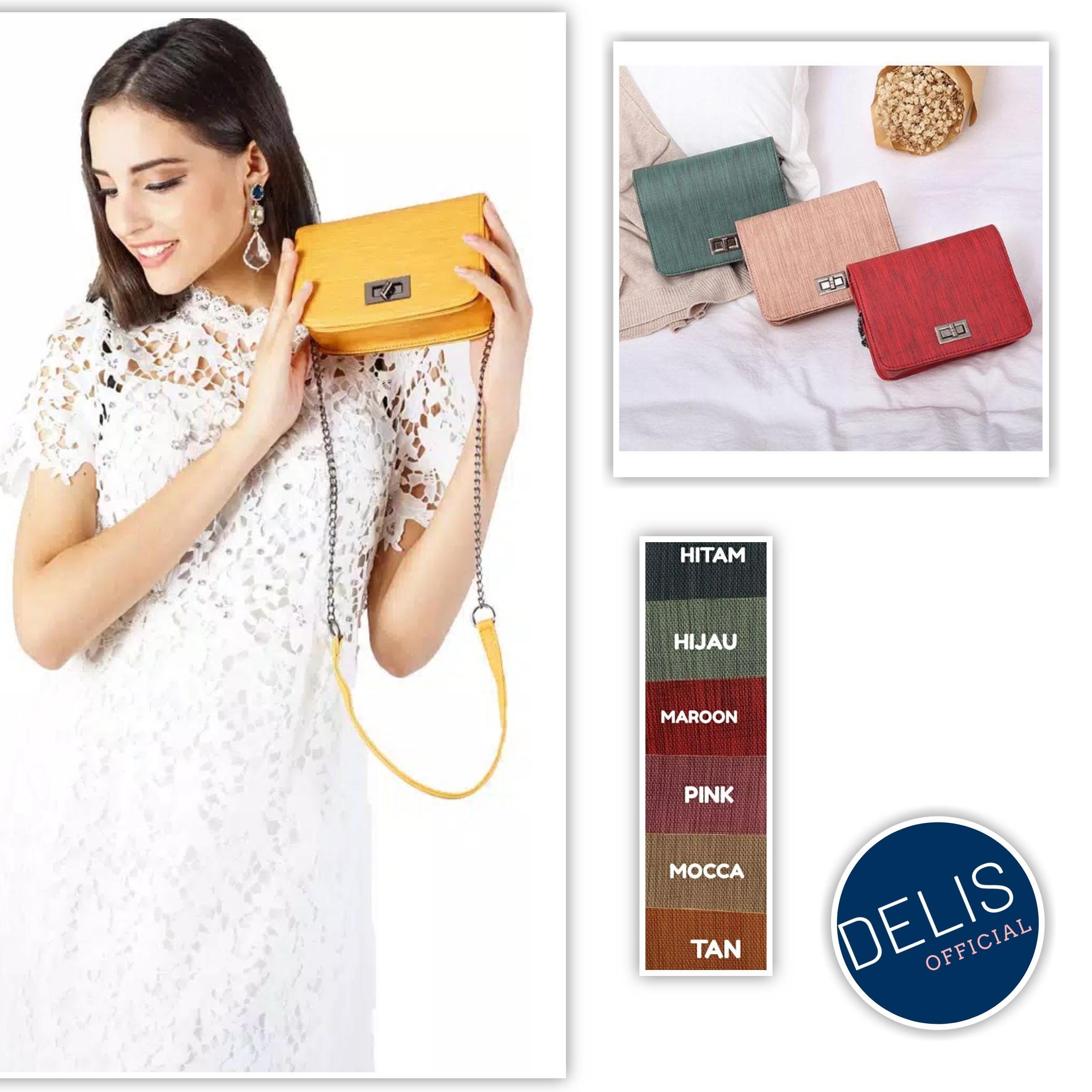 DELIS TAS MINI ELEGAN DASH - Tas Selempang HITAM - Tas Aksesoris wanita Selempang Shoulder Bag