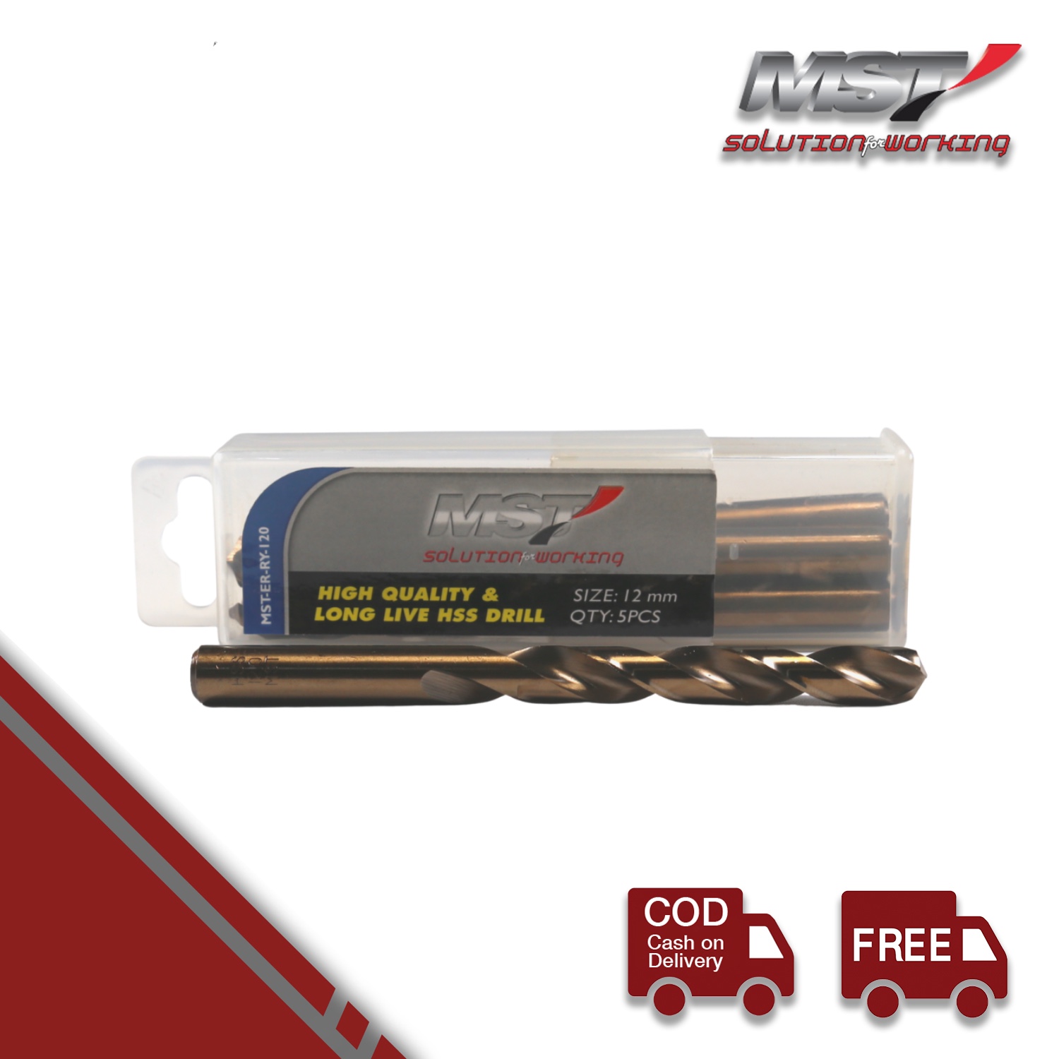 MST Mata Bor HSS Stainless Steel Besi Baja Alumium Kayu Professional