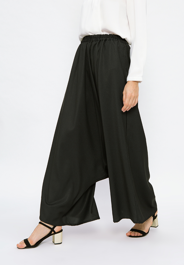 Minimal Harem Solid Pants Jet Black 