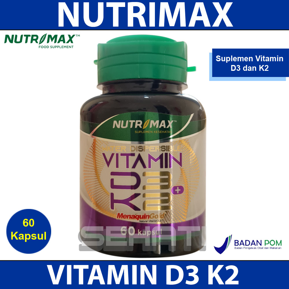 Nutrimax Vitamin D3 + K2 60 Caps Vit D 400IU K 40 mcg 400 IU 40mcg Lazada Indonesia