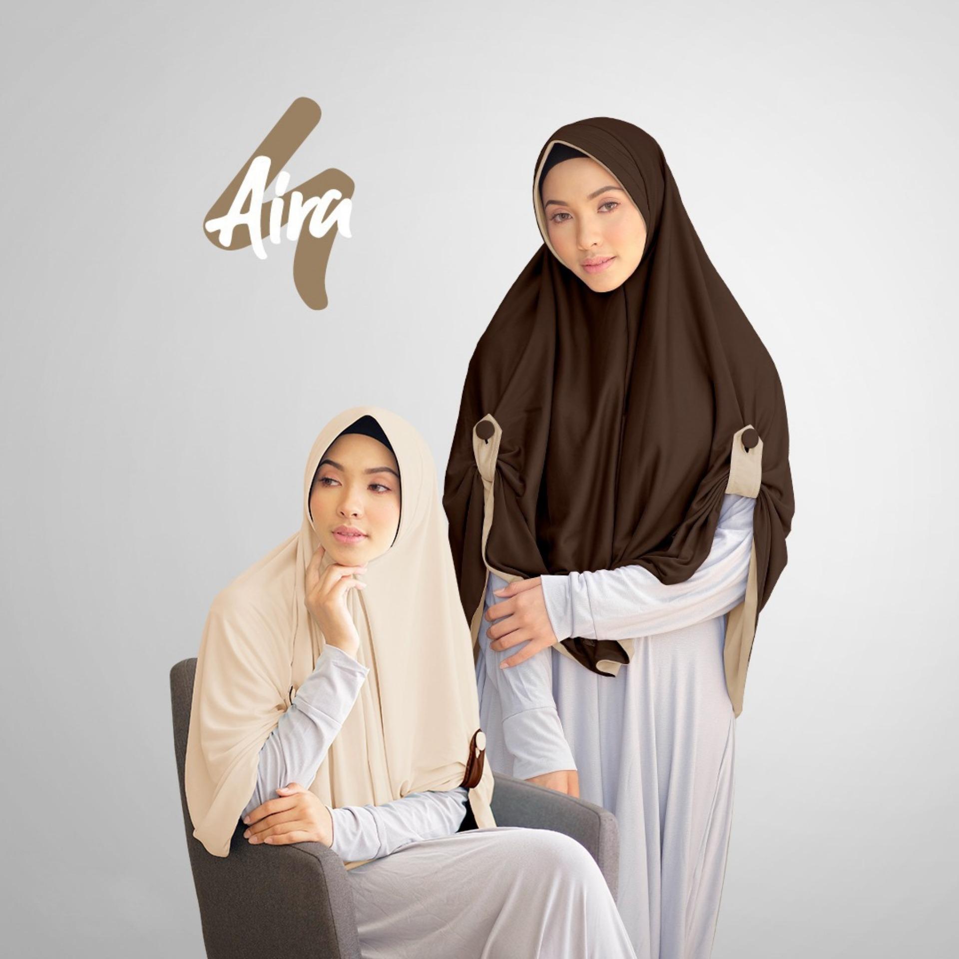 Zannah Hijab Jilbab Bolak Balik Instan 2 in 1 Atau INNER RAJUT Hijab Kerudung Instant Dua Warna Instan Khimar Langsung Pakai Kancing Kanan Kiri Pet Anti Tembem Atasan Fashion Muslim Terbaru Modern Wanita Muslimah Hijab Pengajian Termurah Paling Laris