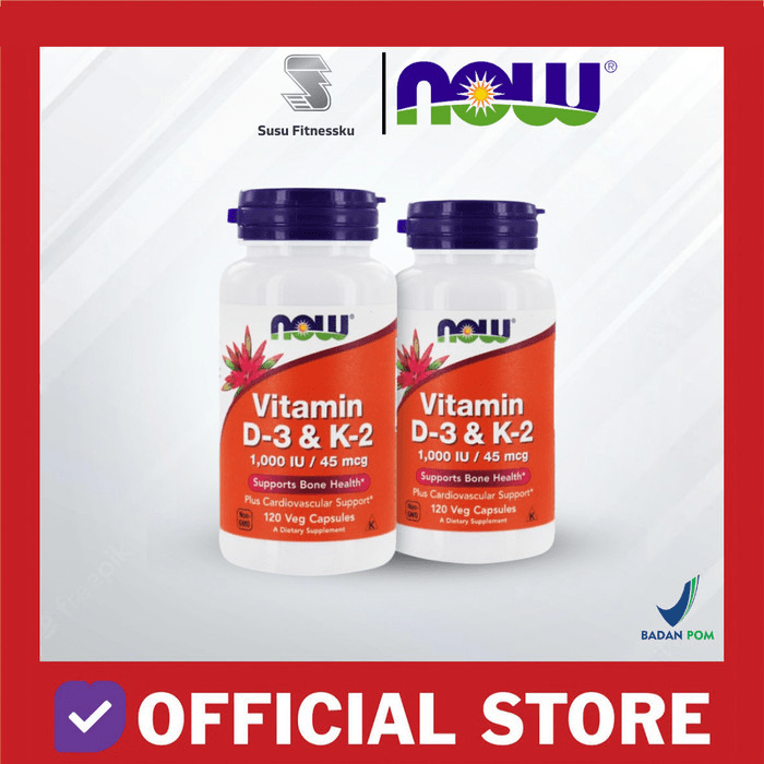 now foods vitamin d3 & k2 1000iu 120 veg capsules d3 dan k2 for bone