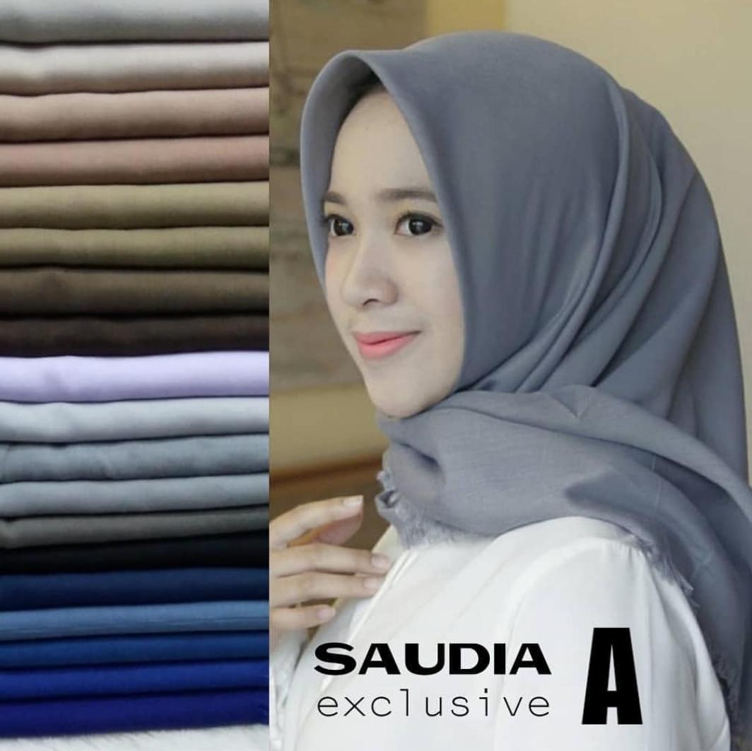 Jilbab Segiempat Saudia Rawis Polos By Ansania Collections jilbab baru COD
