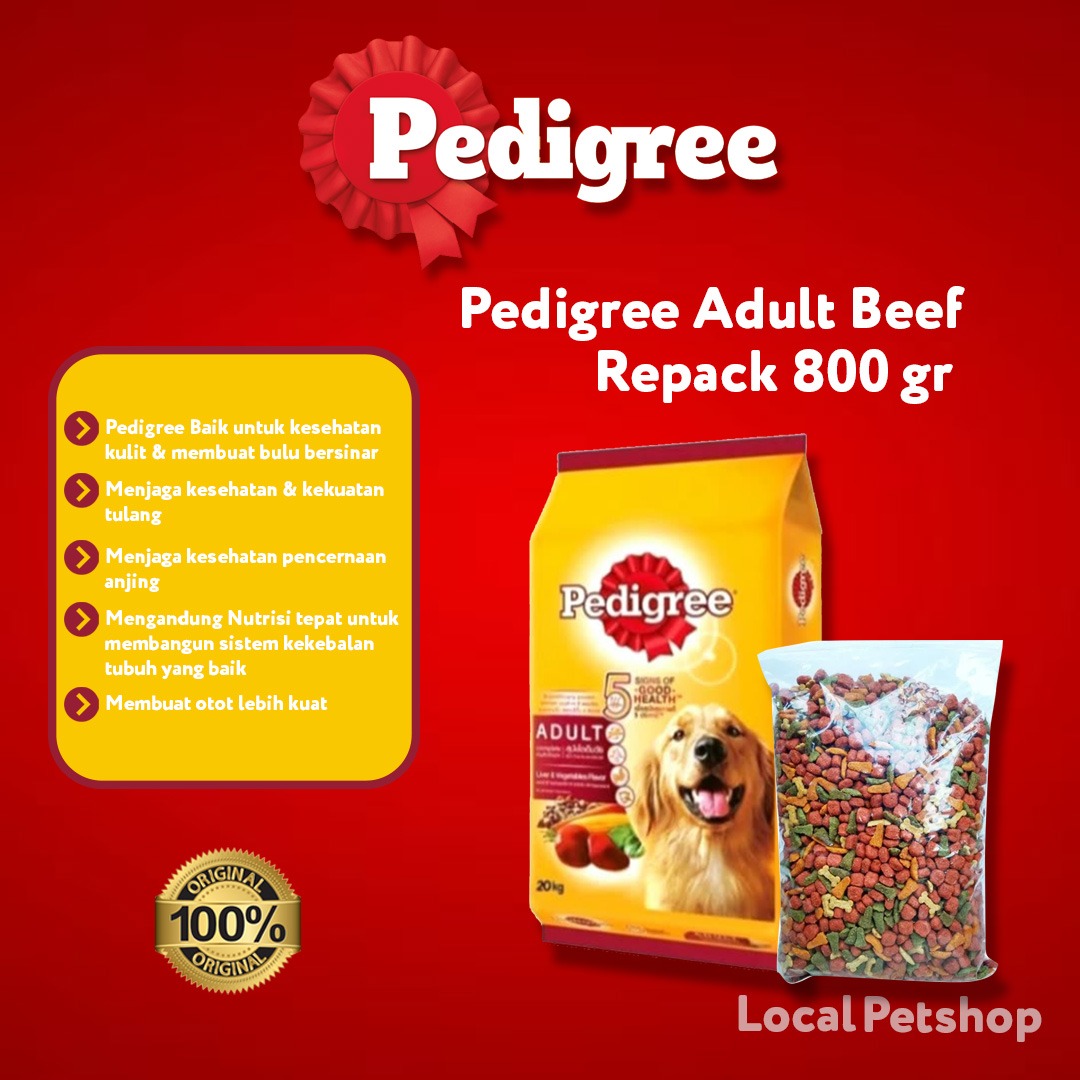 PEDIGREE ADULT BEEF 20 KG MAKANAN ANJING REPACK 800 Gr Termurah