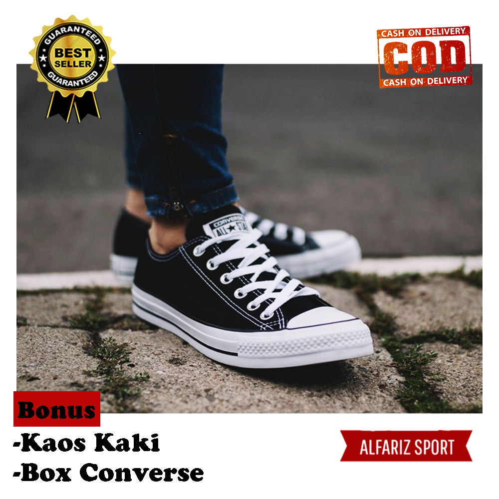Sepatu Converse982 All Star Hitam Wanita Sepatu Sneakers Casual Pria Sepatu Sekolah Unisex Sepatu Canvas Sepatu Ngampus  - ALFARIZ SPORT