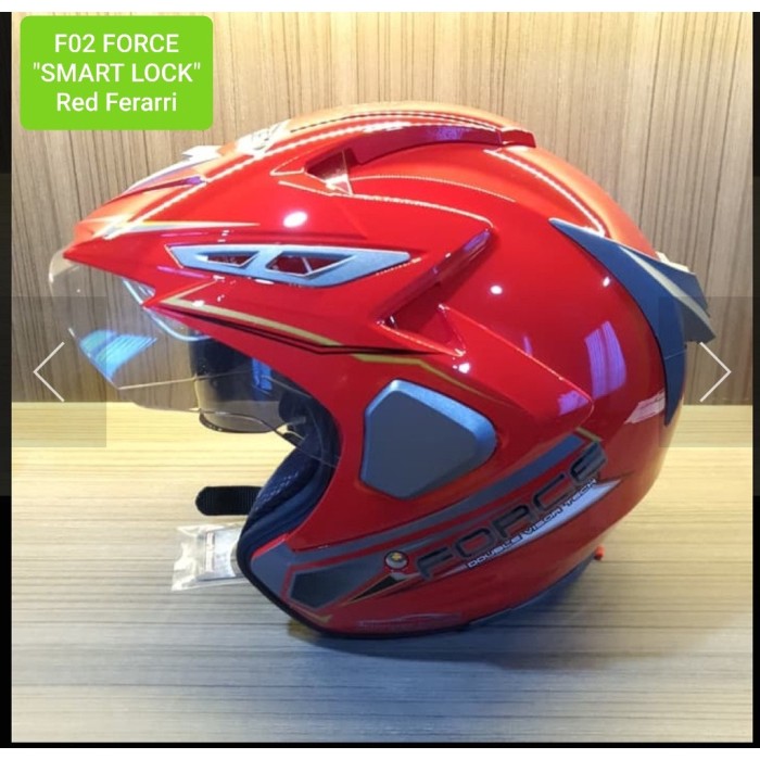 Helm SNI Force smart lock kaca double visor model Half face nyaman di