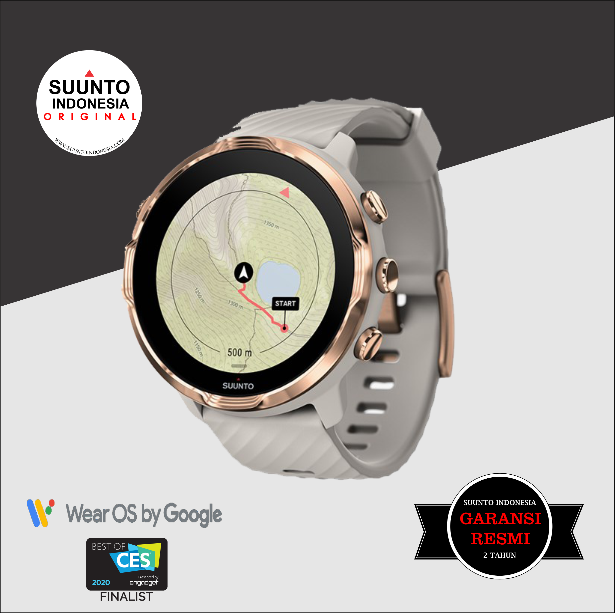 SUUNTO SANDSTONE ROSE GOLD ORIGINAL GARANSI RESMI SMART WATCH