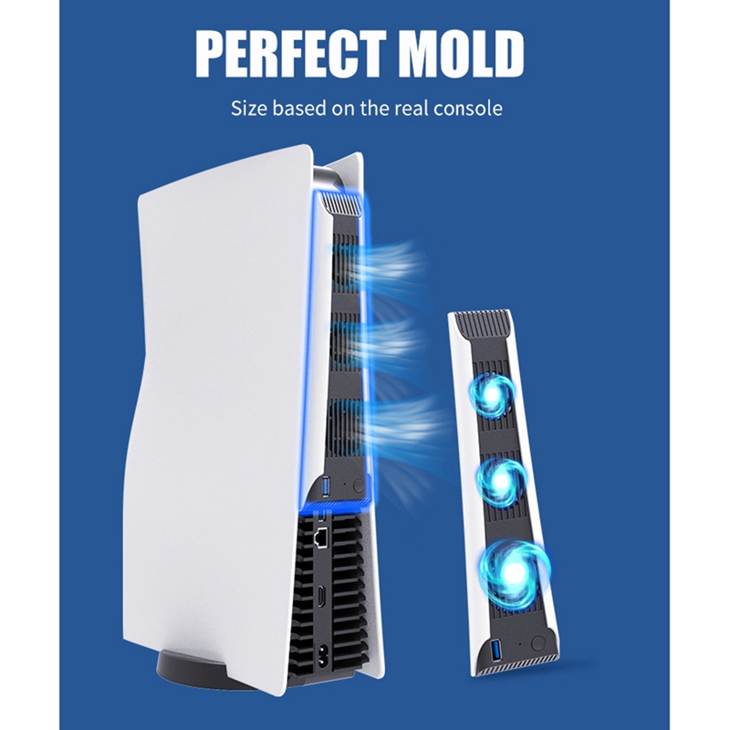 Cooling Fan for Ps5 Console Temperature Exhauster USB External Cooler Fan for PS5 Digital Edition / Ultra HD Console