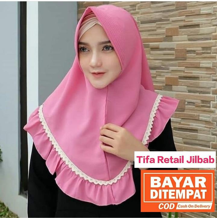 Jilbab Instan Khimar Rempel Renda