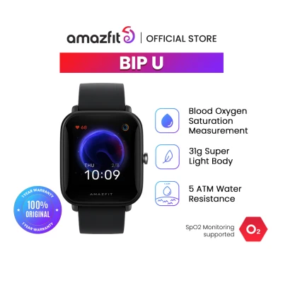 Amazfit BIP U Sport Fashion Smartwatch Original SpO2 Bluetooth Wearable Smart Device Water Resistant Garansi Resmi