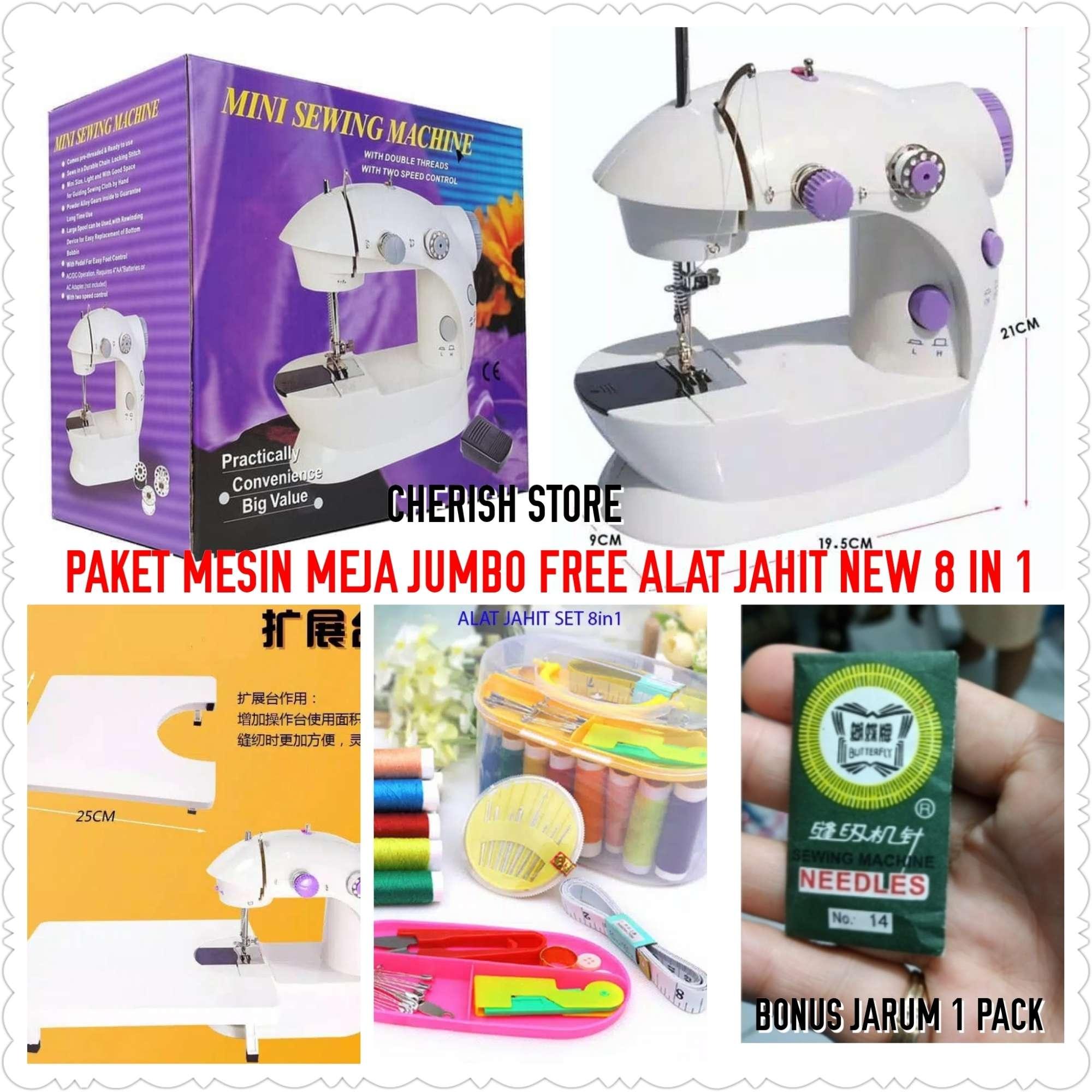 4 IN1 Paket Mesin Jahit Dengan Meja JUMBO Lengkap Dengan ALAT JAHIT Sewing Box BONUS JARUM MESIN 1 PACK