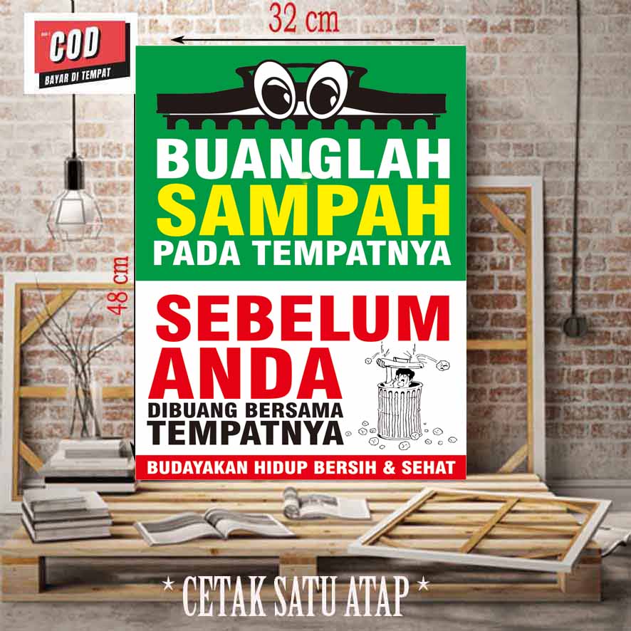 POSTER PERINGATAN JAGALAH KEBERSIHAN BUANG SAMPAH PADA TEMPATNYA Lazada Indonesia