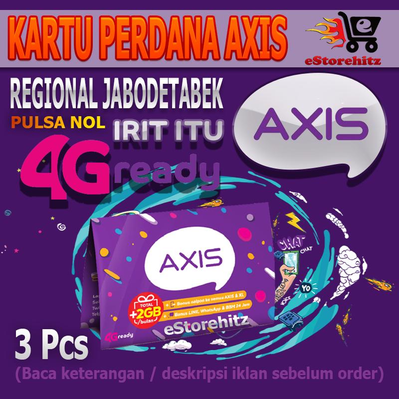 Grosir 3 Pcs Kartu Perdana Axis 4G Ready PULSA NOL Masa berlaku s/d 31 Mei 2020 REGISTRASI HANYA BISA DI WILAYAH JABODETABEK (Jakarta, Bogor, Tangerang, Bekasi dan Banten)