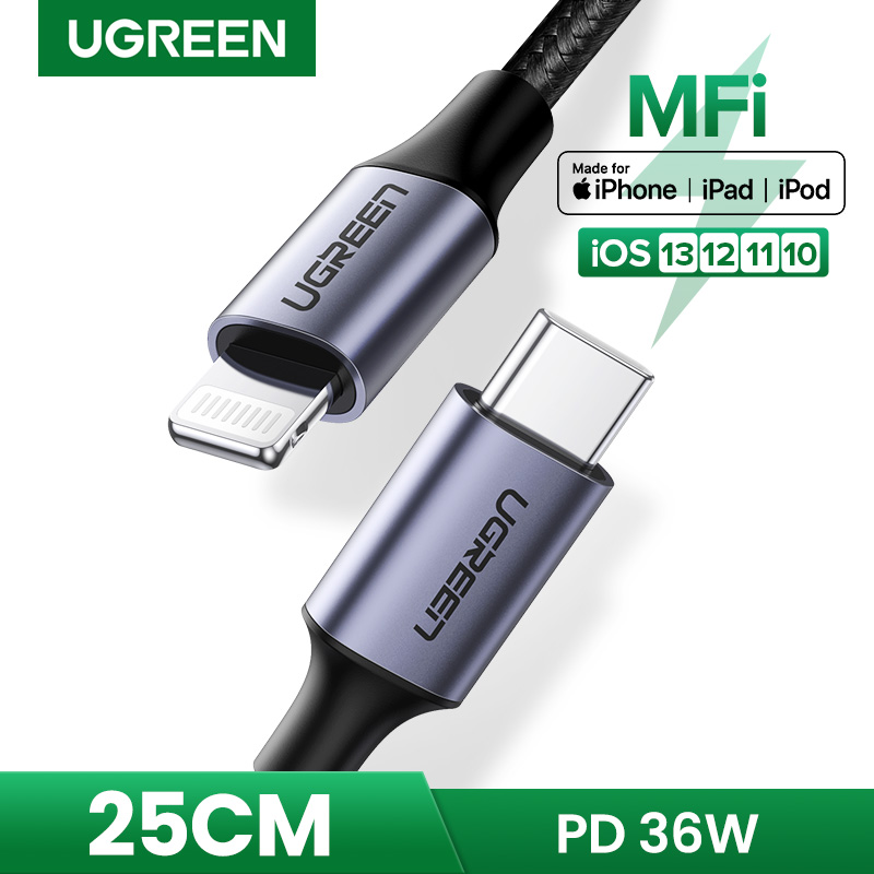 DISKON 【1 Tahun Garansi】UGREEN Kabel Data for Apple iPhone 11, 11
Pro, XR, 8Plus USB Tipe C ke Lightning untuk MacBook Pro Lightning ke
USB-C untuk Apple, Kabel Pengisian Daya Cepat PD untuk Macbook, Dibuat
untuk iPhone Xs Max, iPhone Xr, iPad Pro, iMac MFI TERLARIS