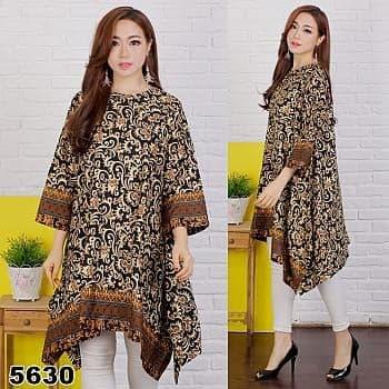 JS - Jumbo Tunik Motif Batik / Atasan Wanita Jumbo / Tunik Muslimah / Baju Jumbo Casual / Size Fit XXXL / COD-BAYAR DITEMPAT