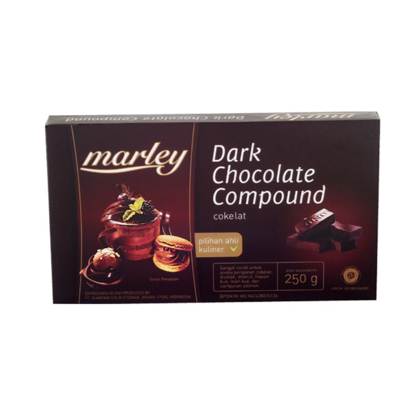 MARLEY DARK CHOCOLATE COMPOUND 250GR - COKELAT DARK - COKLAT PAHIT - DCC - COKELAT CETAK