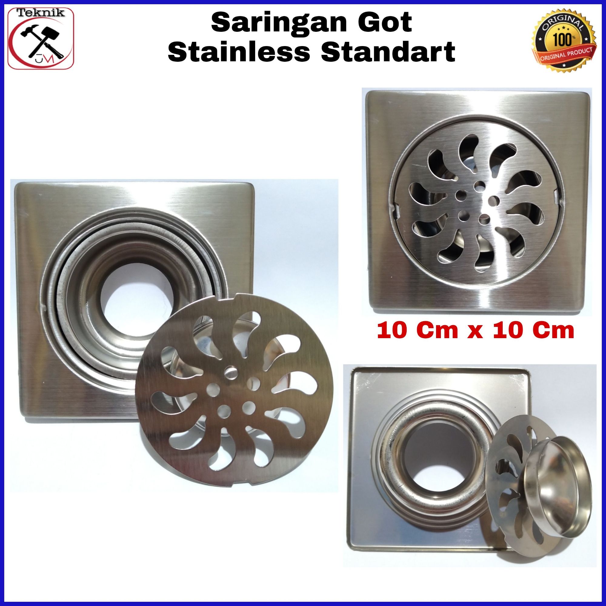 SARINGAN GOT KAMAR MANDI STAINLESS 4 INCH STANDART 10 CM x 10 CM