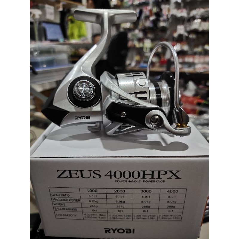 Jual reel ryobi zeus HPX pilihan 1000 sampai 4000 zeus hpx power handel