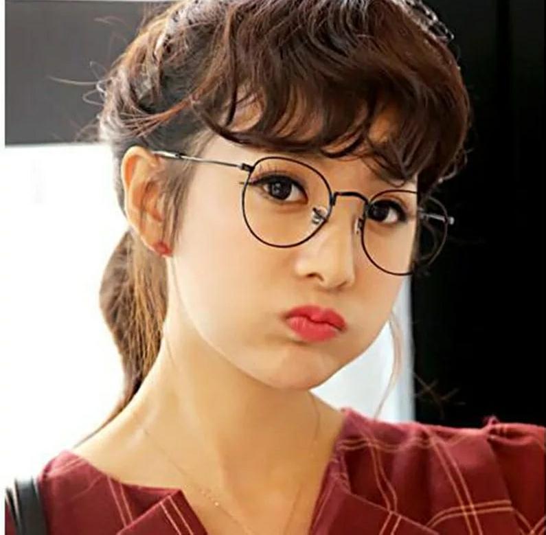 JBS Kacamata Wanita Oval Gaya Retro Vintage Frame Eyeglasses Mewah Transparan Jhon Lennon Multicolor Diameter 4,7cm Kcm03