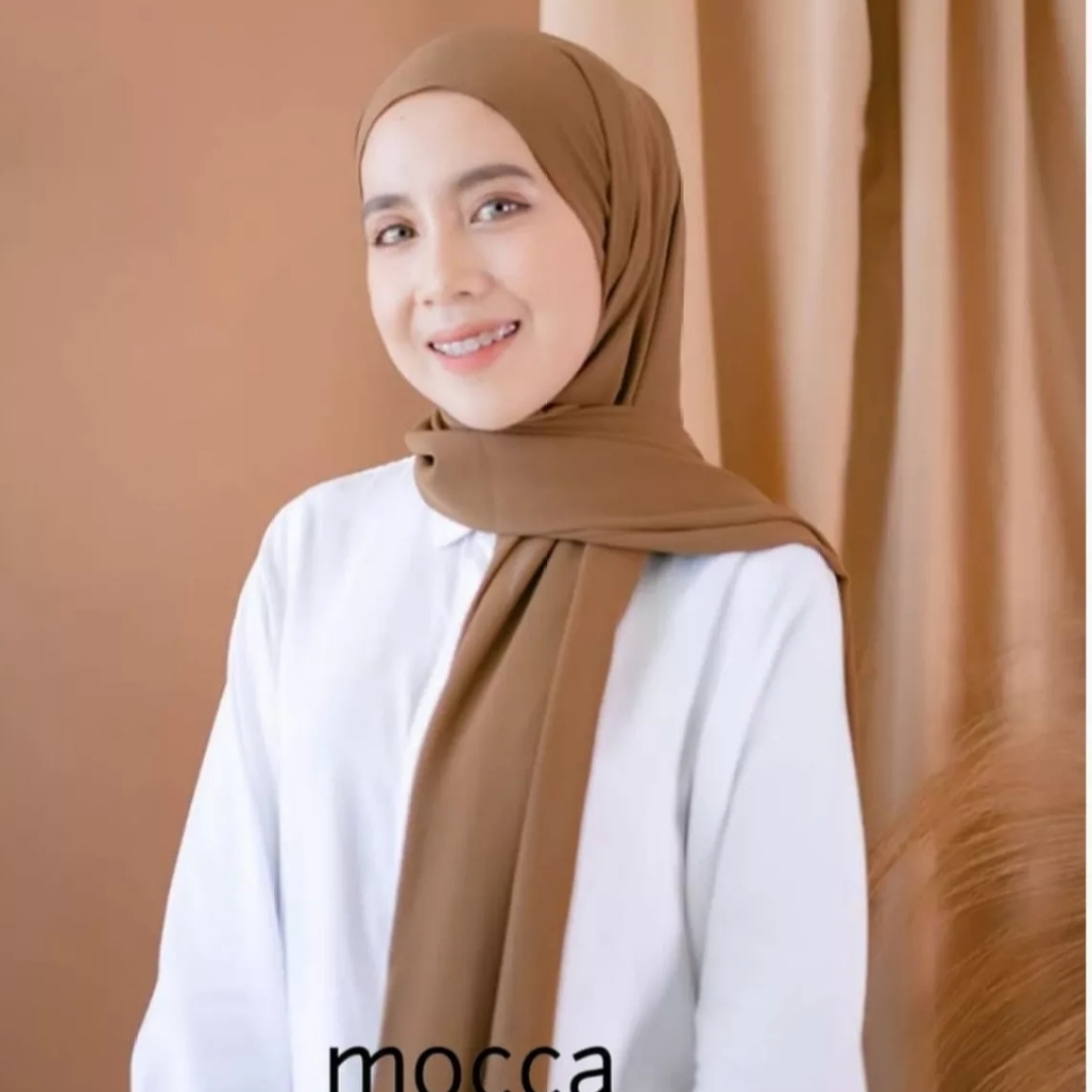 Pasmina Tali Ceruti Baby Doll Khusus Warna Mocca Lazada Indonesia