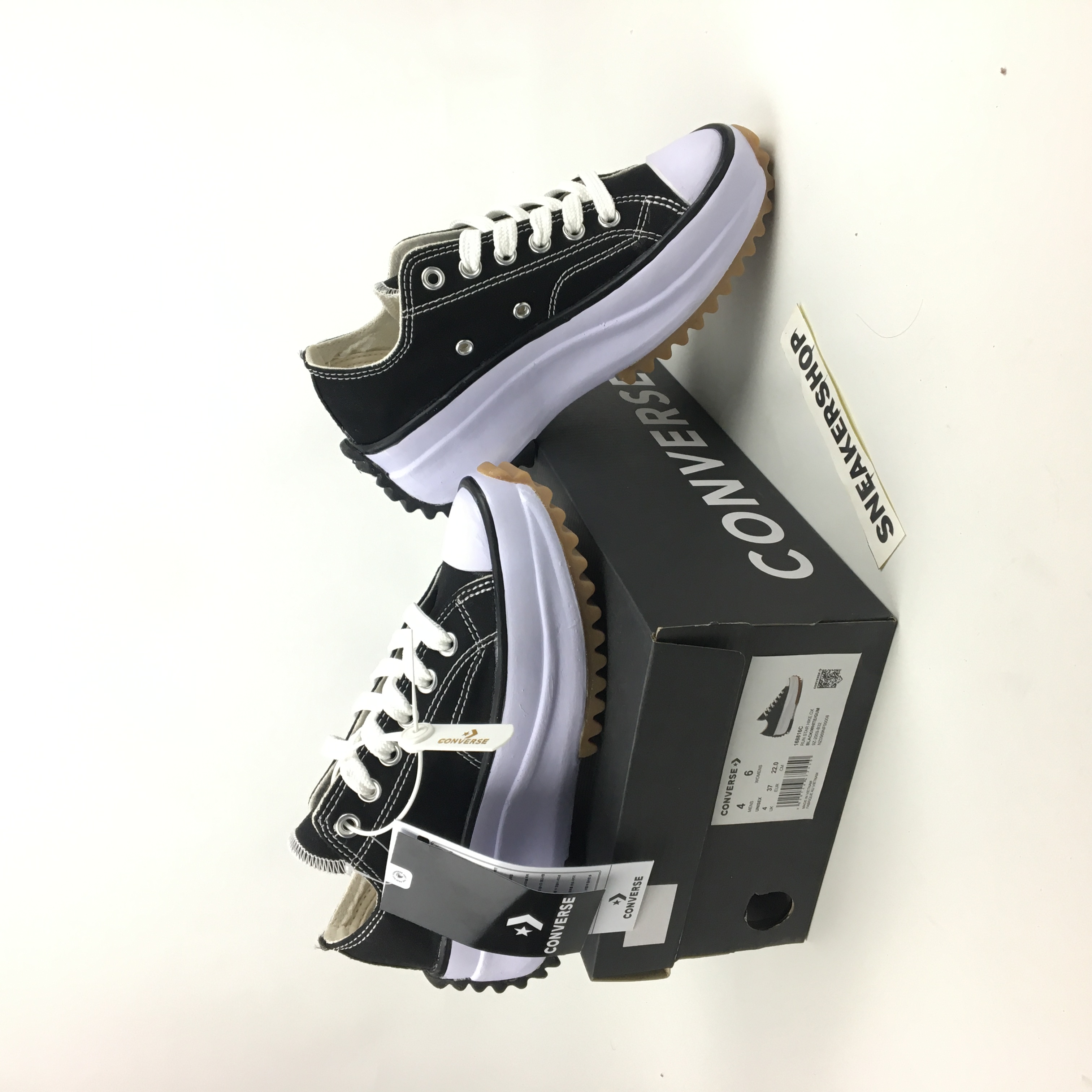 Chuck Taylor Converse Black Run Star Hike Low Sneakers Sepatu